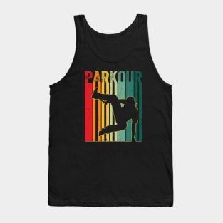 Vintage Style Distressed Parkour Retro Silhouette Tank Top